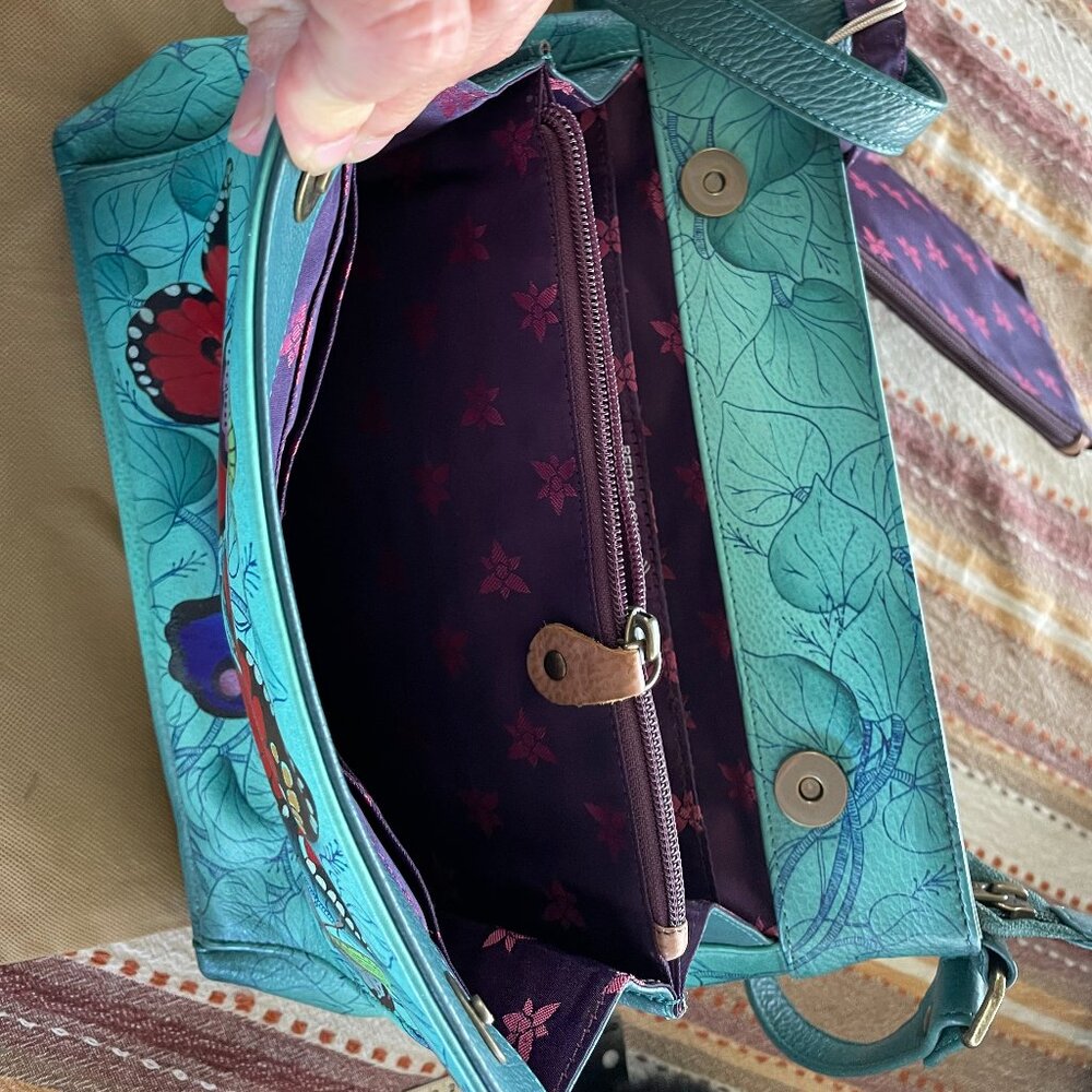 Anuschka Turquoise Shoulder Bag